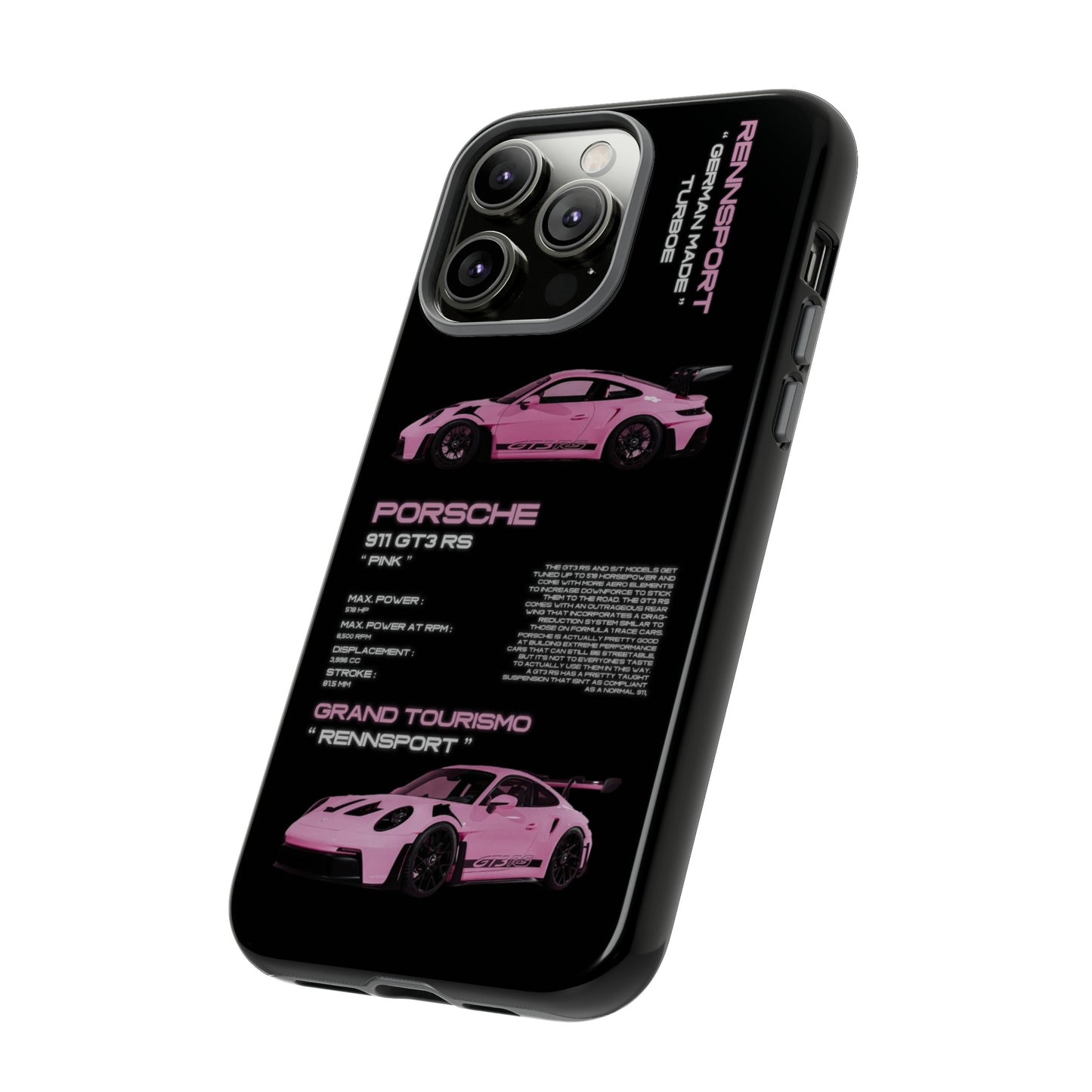 TURBOE PINK PORSCHE GT3 RS CASE